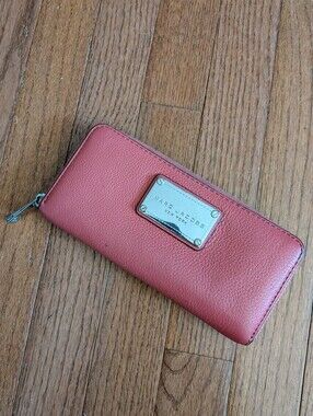 Marc Jacobs Pink Zip Around Leather Wallet